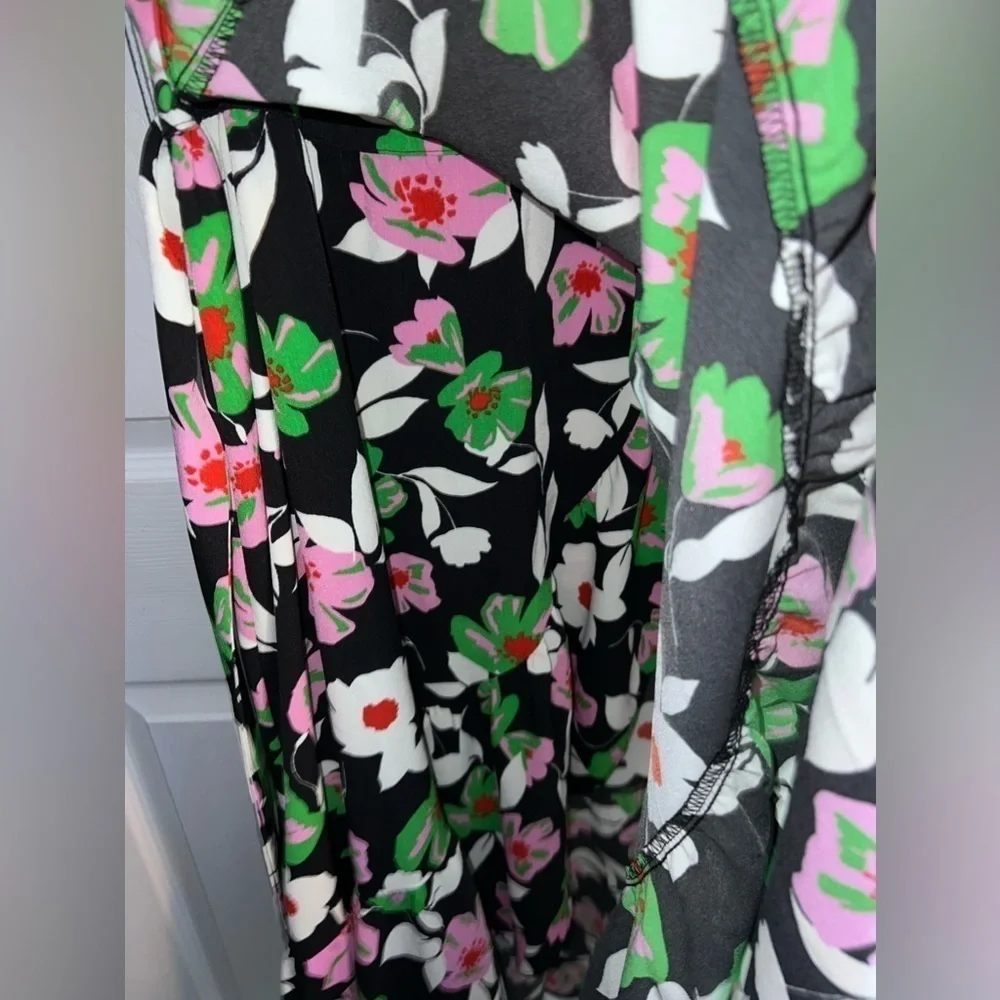WHO WHAT WEAR Floral Print Sleeveless V-Neck Long Dress XS